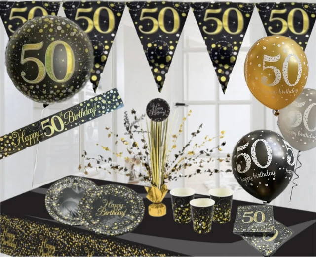 50th Birthday Decoration Set, Happy Birthday Banner With