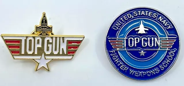 United States Navy - 'Top Gun' Fighter Weapons School - Metal Pin Badges  - New