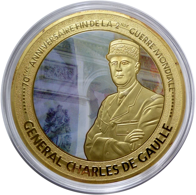 Médaille Général Charles De Gaulle - Militaria WWII - Signée A. Rivaud 1945 - En Bronze