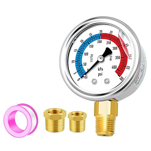 Manometro Idraulico MEASUREMAN Con Glicerina – 0-100 Psi, Quadrante 4″ – Attacco Inferiore 1/4″ NPT – Cassa In Acciaio Inox