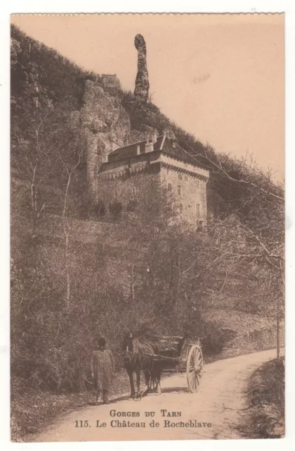 Cpa 48 - Château De Rocheblave : Gorges Du Tarn (Lozère) Écrite