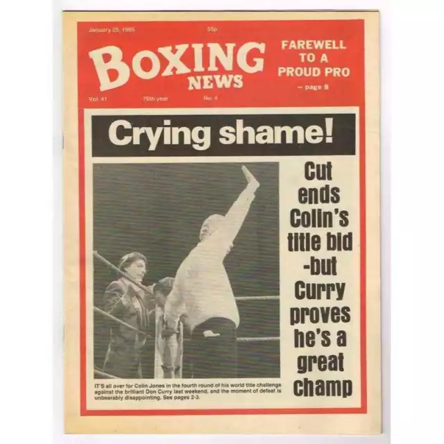 Boxing News Magazine January 25 1985 mbox3099/c  Vol 41 No. 4  Crying shame!