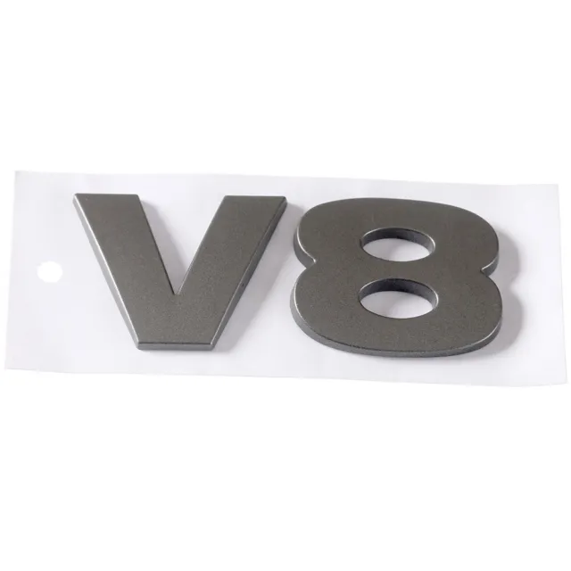 1 pz adesivo targhetta cancello posteriore V8 lettera adesivo grigio scuro 75 mm * 35 mm