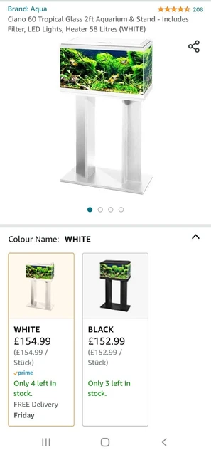 Fish Tank White With Stand Brand New
