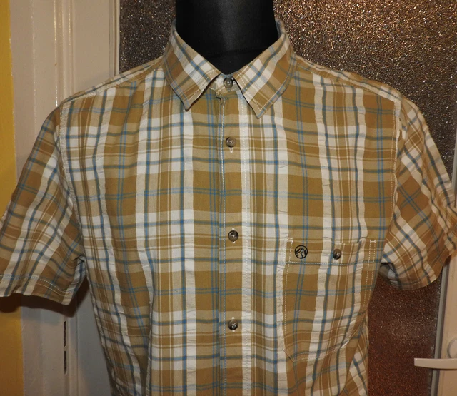Chemise Homme Manches Courtes Rayées Bleu/vert D'eau - La Halle Taille XL Neuf Sans étiquette