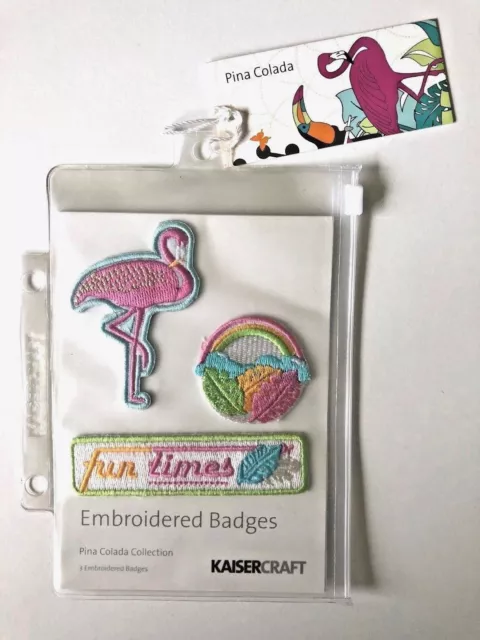 Kaisercraft "Pina Colada Collection" 3X Embroidered Badges