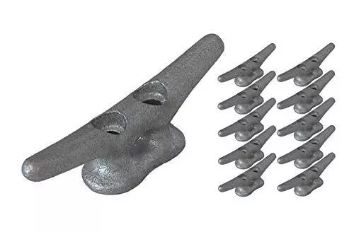 QPURO 4 Inch Dock Cleat - Hot Dipped Galvanized Cast Iron Boat Cleats - Ideal...