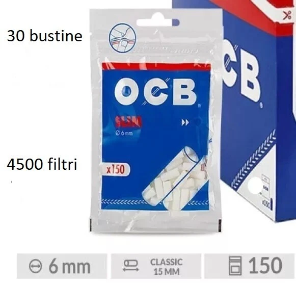 Filtri Ocb Slim 6mm Lunghi XL 6 X 20 Mm Long 20 Bustine Da 100 Filtrini - Foto 6