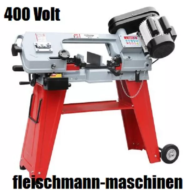 Holzmann Metallbandsäge Bügelsägen BS115 + Fahreinrichtung + Untergestell 400 V