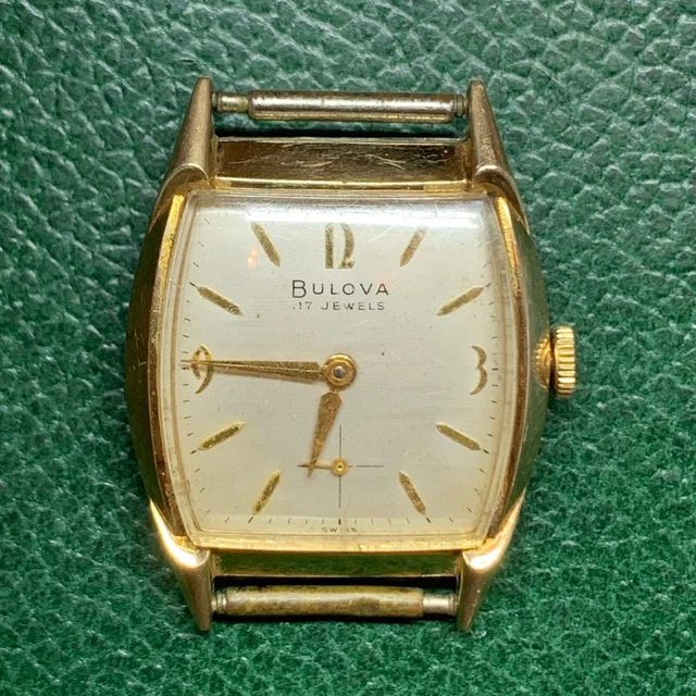Vintage 1959 Bulova 11AF 17 Jewels 10K Rolled Gold Plate Art Deco Watch PARTS