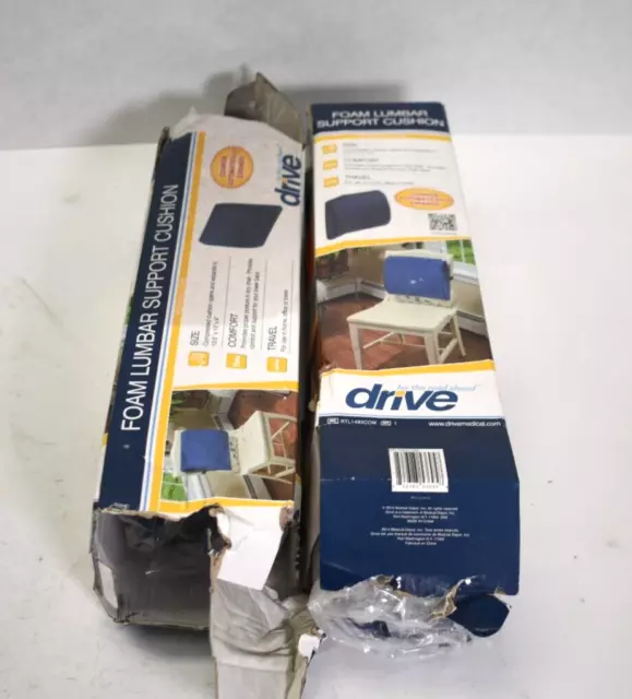 Drive Medical RTL1493COM Compressed Lumbar Cushion 13-1/2" x 13" x 4" Lot of 2