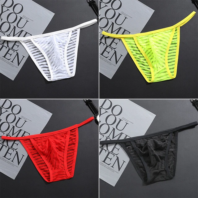 SEXY MENS SHEER Lingerie Tanga Bikini Briefs G-string Pouch Thongs