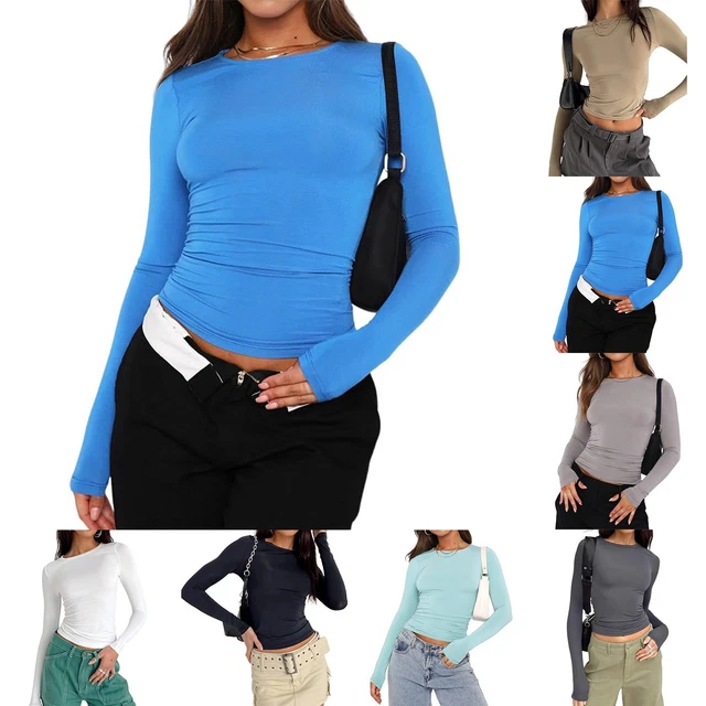 Donna Abbigliamento Street Top Corto Moda Femminile Ragazze Set Manica Lunga
