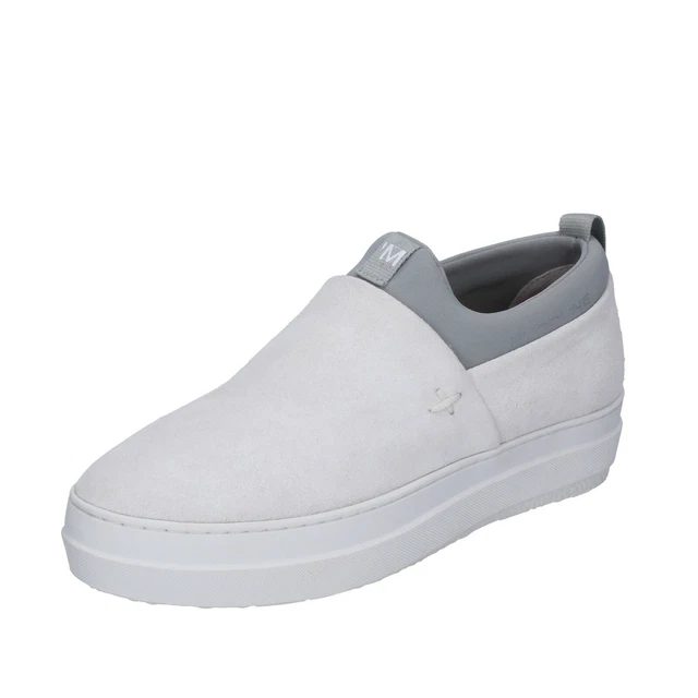 Chaussures Femme RUCO LINE 36 Ue à Enfiler Blanc en Daim Gris Tissu BH372-36