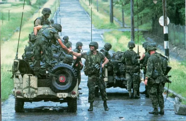 Postcard US Military Troops In Grenada After Ronald Regan Orders Invasion 1983
