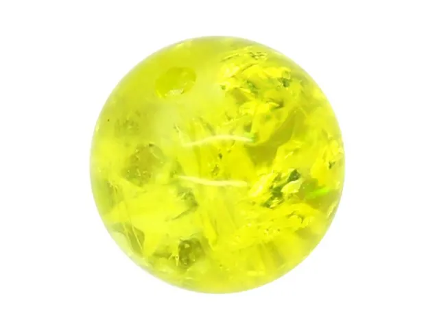 30 x Perle en Verre Craquelé 10mm Jaune