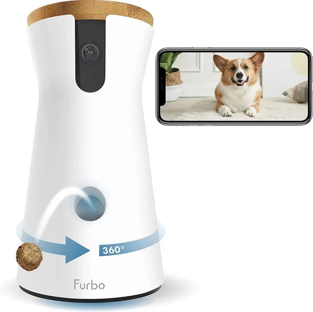 Cámara Furbo 360° para perro: [Nueva 2022] ¡Cámara giratoria de 360° para mascotas gran angular!¡!