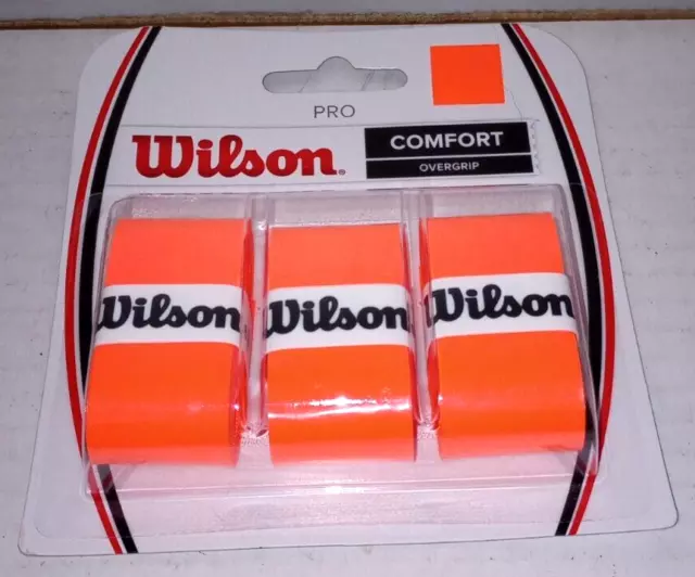 Wilson Tennis Racket Pro Comfort Overgrip WRZ470820 - Orange - 3 Per Pack - New