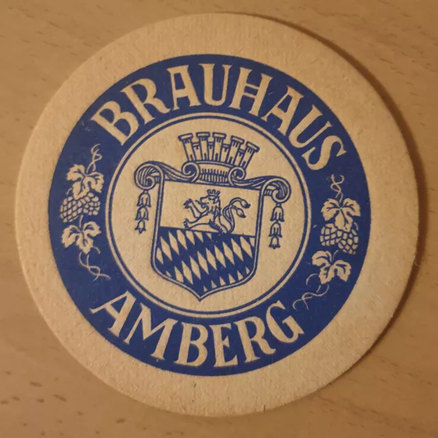Sous-bock ancien de bière BRAUHAUS AMBERG. Rare
