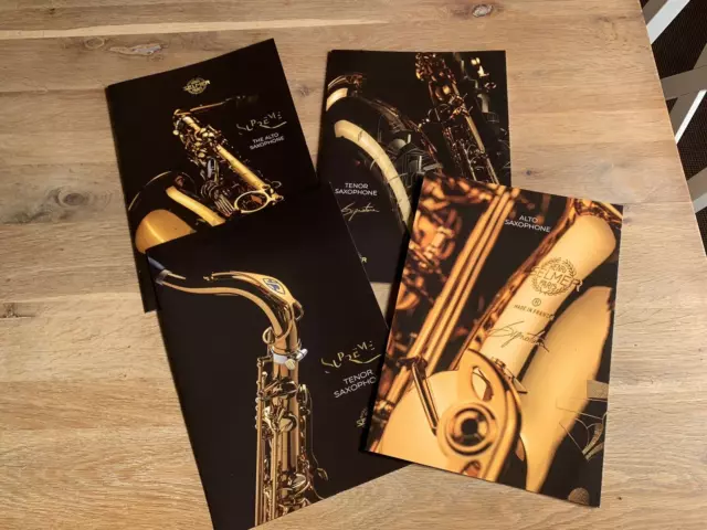 4 Selmer Saxophon Kataloge Signature Supreme Alt und Tenor neuwertig Sax MK VI