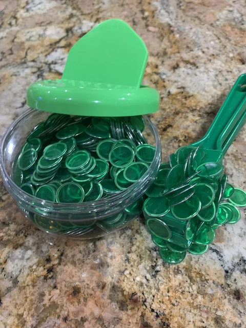 Mexican Loteria Bingo (500) Green Magnetic Chips with (2) Green Magnetic Wands