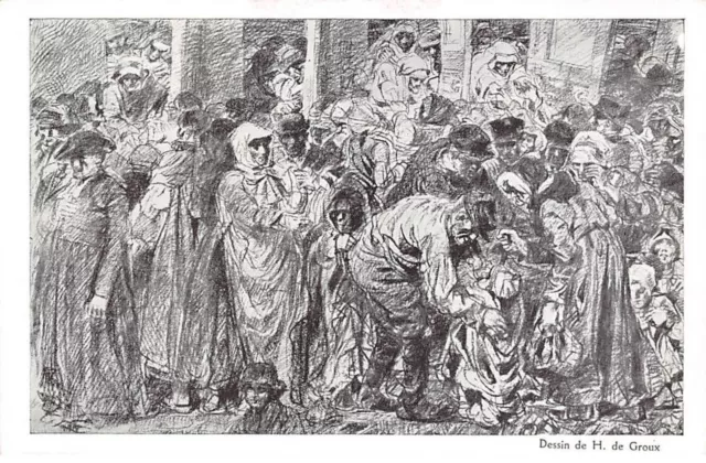 Illustrateur - n°88581 - H. de Groux - Militaire avec des femmes, et d'enfants