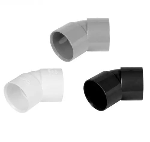 FLOPLAST Solvent Weld Obtuse Bend 45 Degree in White or Black 32mm 40mm 50mm