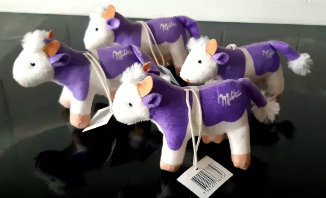 4 Lila Milka Kühe Kuh Stofftier Plüschtier Werbefigur Neu Mit Etikett