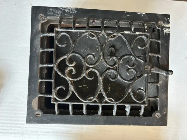 Vintage Victorian Cast Iron Heat Grate Vent Works,  Size In Photos