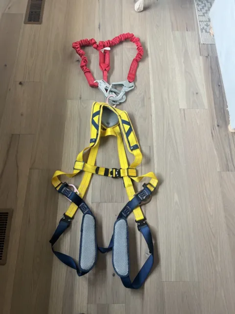 DBI-SALA Delta XL Safety Harness, Navy/Yellow with 6' Shock Absorbing Lanyard