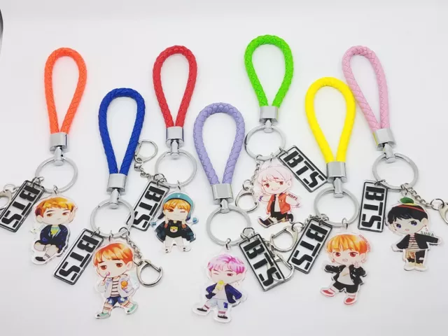 KPOP BTS Bangtan Boys Keychain Key Ring Bag Clip V Jimin Jungkook Suga Jin RM JH