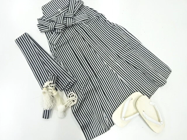 43645# Japanese Kimono / Shichi-Go-San Set For Boys  / Woven Stripe