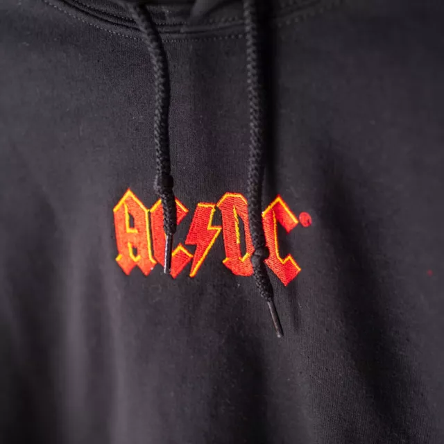 AC/DC Cozy Fleece Studded AC/DC Hooded Sweatshirt Vinyl Icons Large