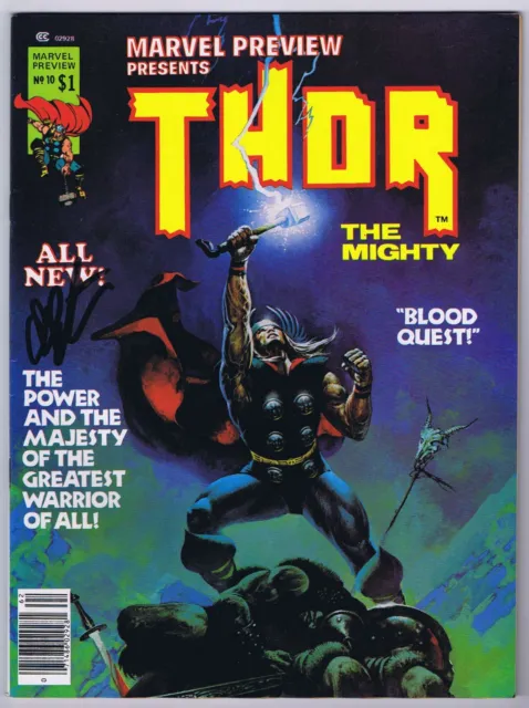 Marvel Preview Presents Thor #10 VFNM Signed by Jim Starlin COA 1977 Marvel Mag