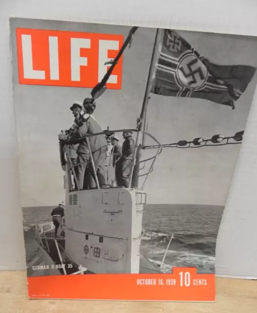 Life Magazine- October 16, 1939 - U-Boats, Hitler, World Series Yankees Vs Reds