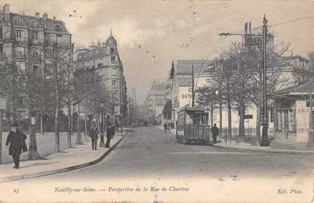 Cpa 92 Neuilly Sur Seine / Perspective De La Rue De Chartres