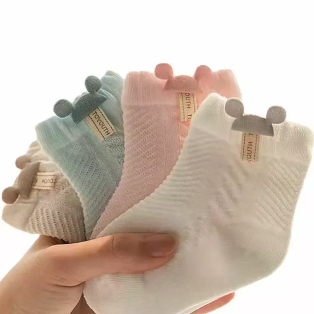 4 Pairs Baby Boys Girls Infants Toddlers Kids Newborns Socks Mesh Cotton Socks