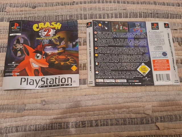 Jaquette Avant Officielle PS1 Crash Bandicoot 2 Platinum - État Correct