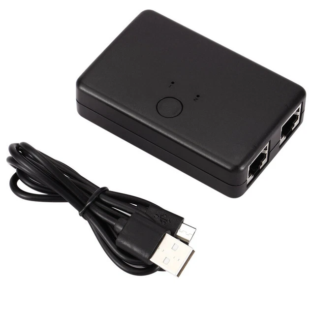 MINI 2 PORT RJ45 Lan Hub Netzwerk Switch Box Computer Ethernet Internet ...