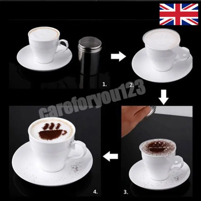 Fancy Coffee Printing Model Spray Cake Stencils Sugar Coffee Drawing Mold *