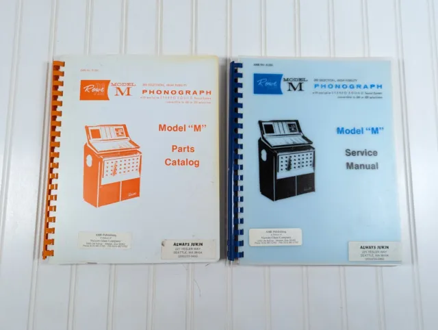 Rowe AMI Model M Jukebox Phonograph Music Service Manual + Parts Catalog
