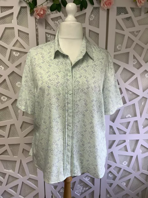 EWM HONOR MILLBURN Ladies Top Plus Size 24 Shirt Blouse Short Sleeve 6.99 PicClick UK