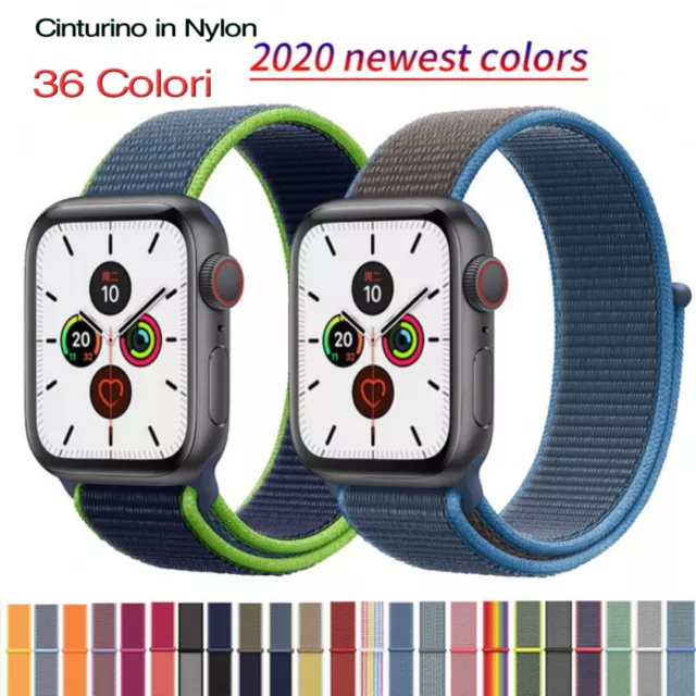 Cinturino Nylon Compatibile Apple Watch Serie 1/2/3/4/5/6/7/SE 38/40mm 42/44mm