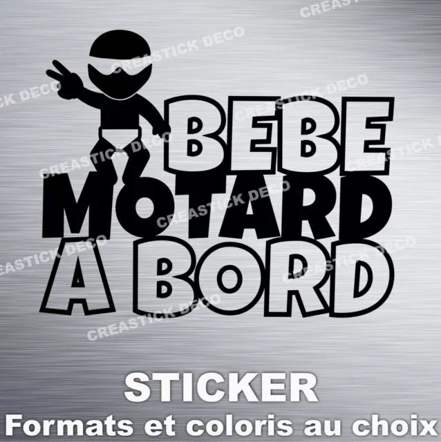 Sticker BEBE MOTARD A BORD Autocollant carrosserie Formats et coloris au choix