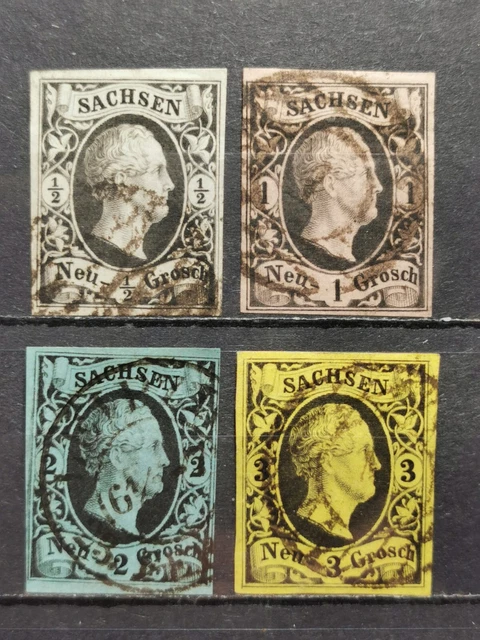 Sachsen Mi-Nr. 3-6 Gestempelt  Gute Erhaltung 160€ 3