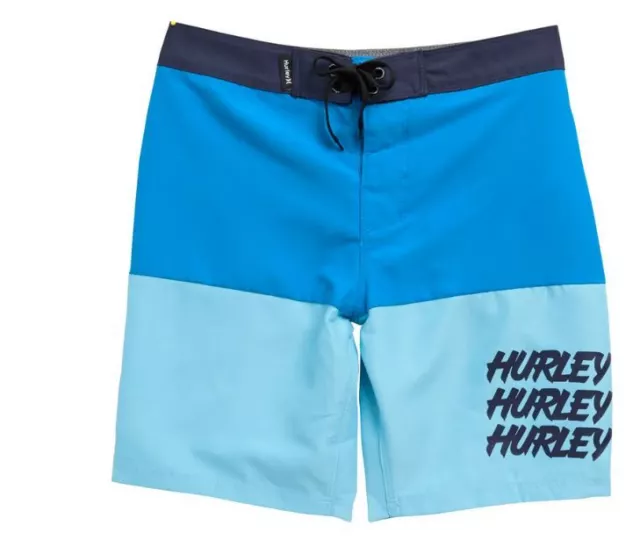 NWT Hurley Boys Youth 16 28 Neptune Blue Surf Board Shorts Swim Trunks