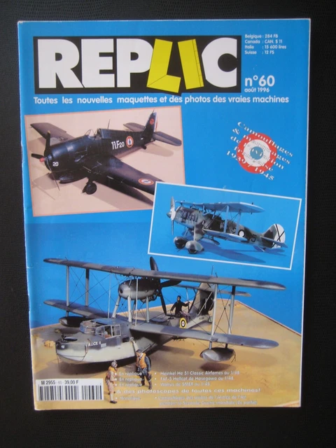 REPLIC n° 60 - WALRUS - HEINKEL He-51 - GRUMMAN F6F-5 HELLCAT - CAMOUFLAGES