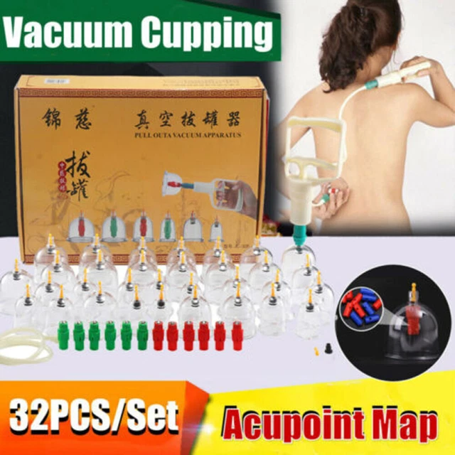 Schröpfen Set Für Vakuum Massage mit Pumpe 32-tlg Schröpfgläser Cupping Schröpf