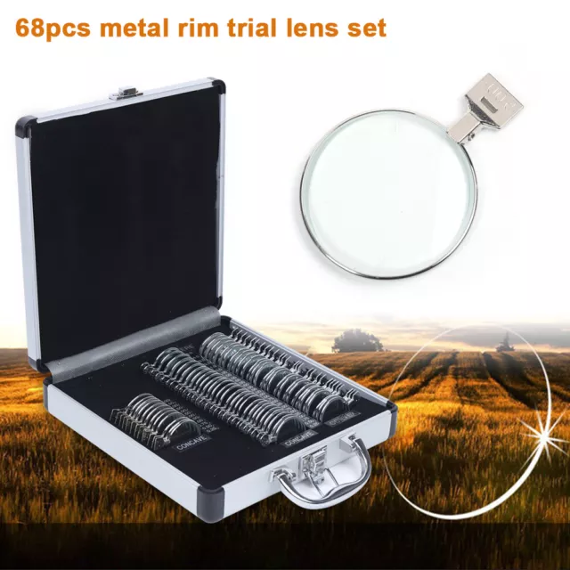 Trial Lens Set 68 pcs Rim Optometry Optical instrument with Aluminium Box Metal