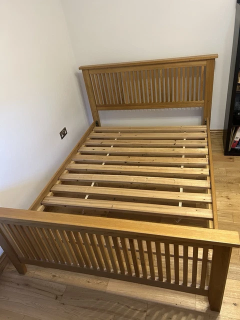 oak-wood-double-bed-frame-solid-135-90-picclick-uk